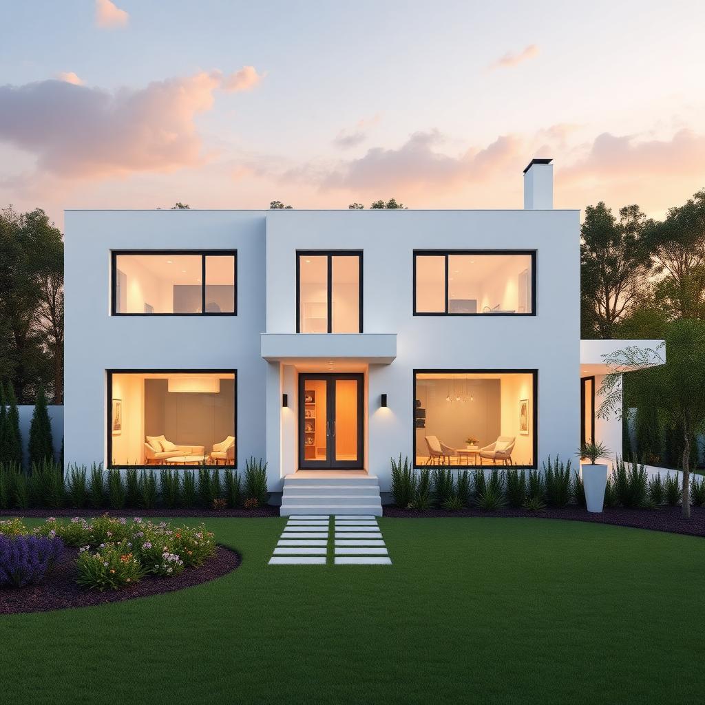 Fotorealistisches Rendering eines modernen Hauses